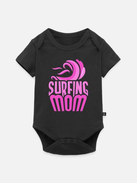 Surf Mama Surf Surfer Planche de surf - Body à manches courtes Premium Bébé - noir
