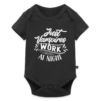 Seuls les vampires travaillent la nuit en disant quart de jour - Body à manches courtes Premium Bébé - noir - Devant