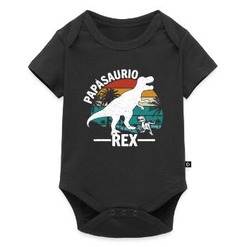 Papàsaurio Rex - Baby Premium Kurzarmbody - Schwarz - Vorne