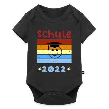 Schule 2022 1. Klasse Smile Schulbeginn T shirt - Baby Premium Kurzarmbody - Schwarz - Vorne