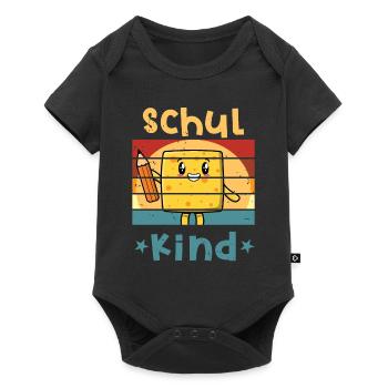 Schuljunge Kawaii Anime Schulbeginn T shirt - Baby Premium Kurzarmbody - Schwarz - Vorne