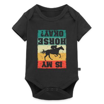 Funny Horses Back Riding Falling Off Rider Is My - Baby Premium short-sleeve bodysuit - black - Front