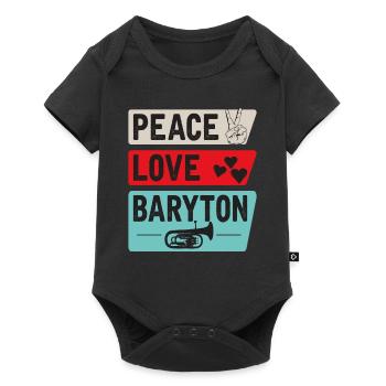 Peace Love Baryton Drôle Baryton Joueur - Body à manches courtes Premium Bébé - noir - Devant