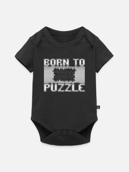 Puzzeln - Baby Premium Kurzarmbody - Schwarz