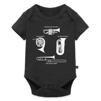 Français Joueur de cor - Body à manches courtes Premium Bébé - noir - Devant
