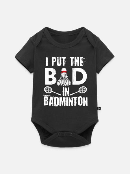 Badminton, Badminton -Spieler - Baby Premium Kurzarmbody - Schwarz