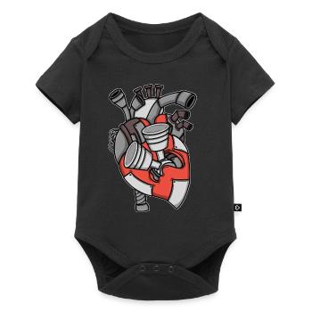 Engine Heart Pistons Car Mechanic - Baby Premium short-sleeve bodysuit - black - Front