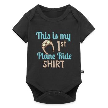 C’est mon premier avion - Body à manches courtes Premium Bébé - noir - Devant