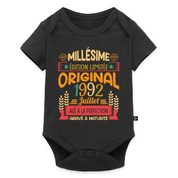 Millésime Né(e) Juillet 1992 Cadeau Anniversaire - Body à manches courtes Premium Bébé - noir - Devant