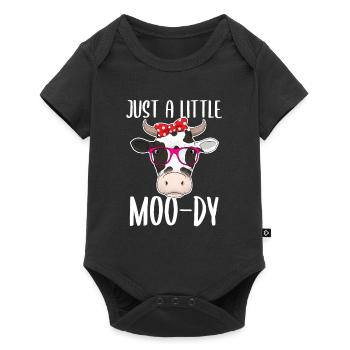 Just a little moo-dy cow farmer farmer - Baby Premium short-sleeve bodysuit - black - Front