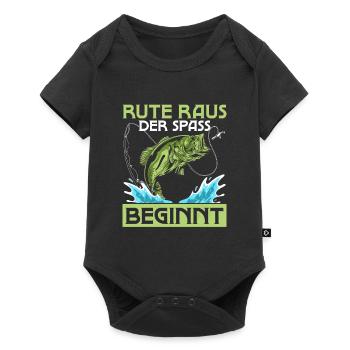 Rod out the fun begins Fischer Angler - Baby Premium short-sleeve bodysuit - black - Front