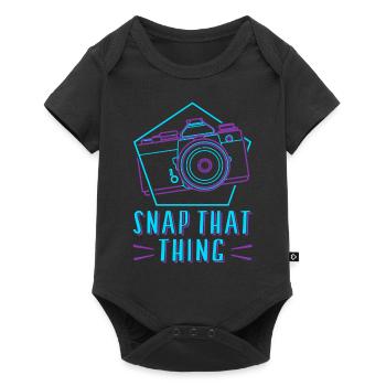 Photography Camera Lens Retro Snap - Baby Premium Kurzarmbody - Schwarz - Vorne
