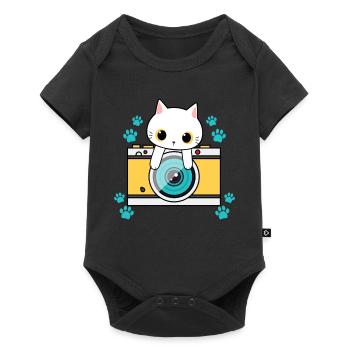Photography Camera Lens - Baby Premium Kurzarmbody - Schwarz - Vorne