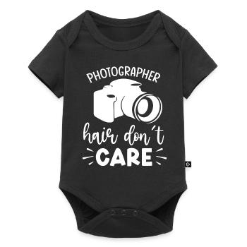 Photography Camera Lens - Baby Premium Kurzarmbody - Schwarz - Vorne