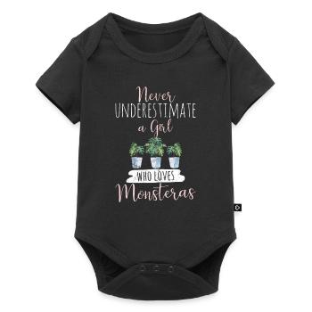 Never Underestimate A Girl Who Loves Monstera Mons - Baby Premium short-sleeve bodysuit - black - Front