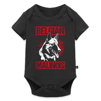 Belgian Malinois Hunde - Baby Premium Kurzarmbody - Schwarz - Vorne