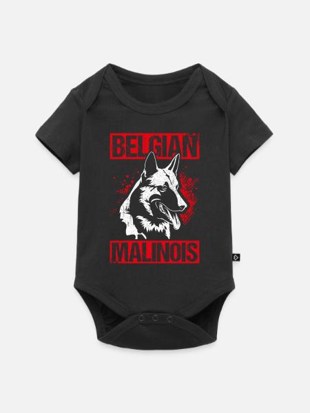 Belgian Malinois Hunde - Baby Premium Kurzarmbody - Schwarz