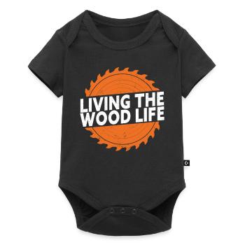 Das Holz Leben Holzhauer Holzarbeit Holzarbeiter - Baby Premium Kurzarmbody - Schwarz - Vorne