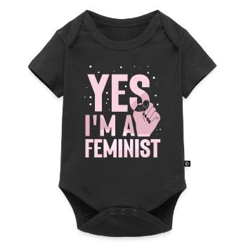 Yes I am a feminist feminist feminism - Baby Premium short-sleeve bodysuit - black - Front