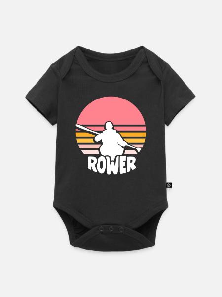 Rowing Rowing Boat Rowing Rowing Rowing - Baby Premium short-sleeve bodysuit - black