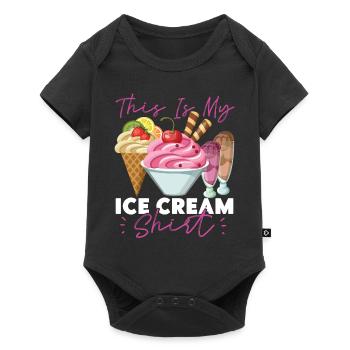 Cornet de crème glacée C’est ma glace - Body à manches courtes Premium Bébé - noir - Devant