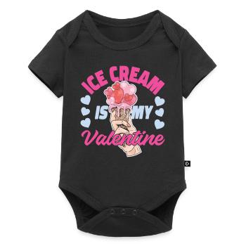 Ice Cream Valentines Day Cone - Baby Premium Kurzarmbody - Schwarz - Vorne