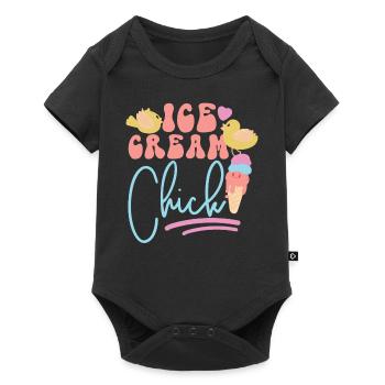 Ice Cream Chicken Cone Ice Cream - Baby Premium Kurzarmbody - Schwarz - Vorne