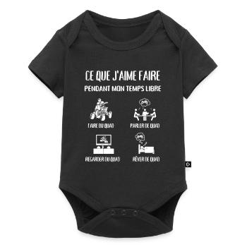 temps libre quad homme humour cadeau personnalisé - Body à manches courtes Premium Bébé - noir - Devant