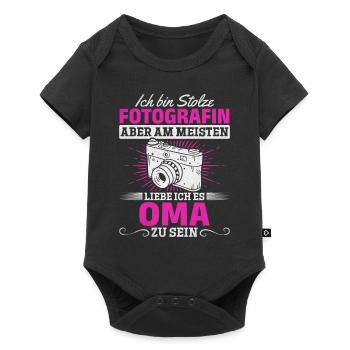 Fotografin Oma Fotografie Ich bin Stolze - Baby Premium Kurzarmbody - Schwarz - Vorne