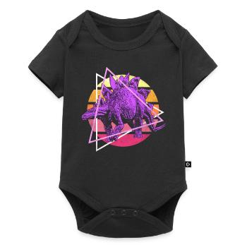 Dinosaures Vaporwave Stegosaurus - Body à manches courtes Premium Bébé - noir - Devant
