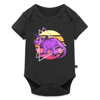 Vaporwave Triceratops Dinosaures - Body à manches courtes Premium Bébé - noir - Devant