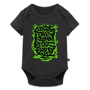 Graffiti Alphabet Wildstyle Hip Hop Street Art Urb - Baby Premium Kurzarmbody - Schwarz - Vorne