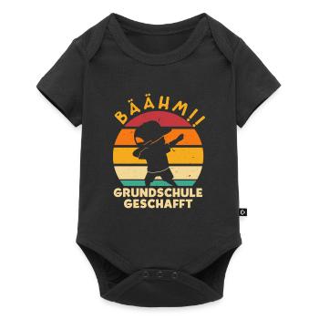 Bäähm Grundschule geschafft - Baby Premium Kurzarmbody - Schwarz - Vorne