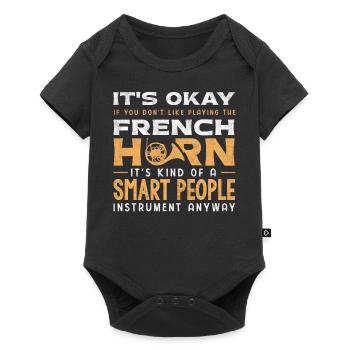 Français joueur de cor - Body à manches courtes Premium Bébé - noir - Devant