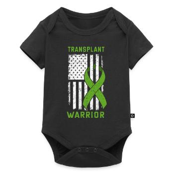 USA Flagge Organspender Transplantation Organ - Baby Premium Kurzarmbody - Schwarz - Vorne