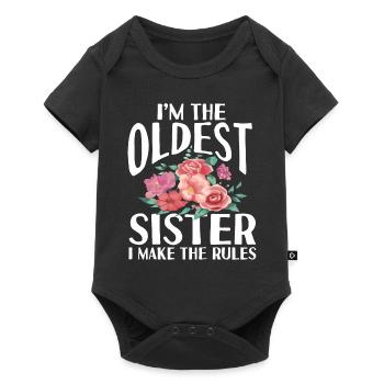 Floral I'm The Oldest Sister I Make The Rules - Baby Premium short-sleeve bodysuit - black - Front