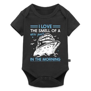 I Love The Smell Of A New Port In The Morning - Baby Premium Kurzarmbody - Schwarz - Vorne