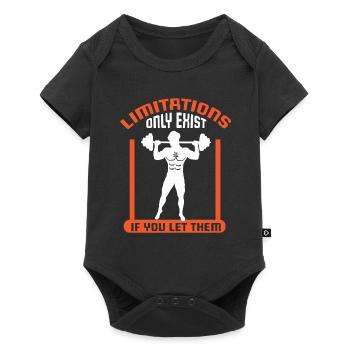 Bodybuilding Weight Training Fitness Muscle Building - Baby Premium short-sleeve bodysuit - black - Front