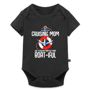 Kreuzfahrt Mom like A Normal Mom But Boat-iful - Baby Premium Kurzarmbody - Schwarz - Vorne
