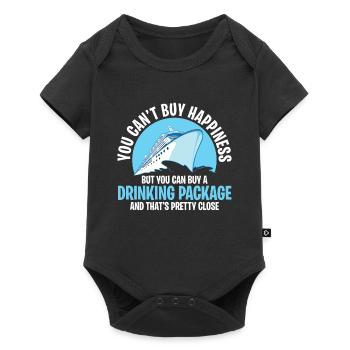 You Cant Buy Happiness But A Drinking Package - Baby Premium Kurzarmbody - Schwarz - Vorne
