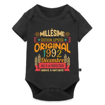 Millésime Né(e)Décembre 1992 Cadeau Anniversaire - Body à manches courtes Premium Bébé - noir - Devant