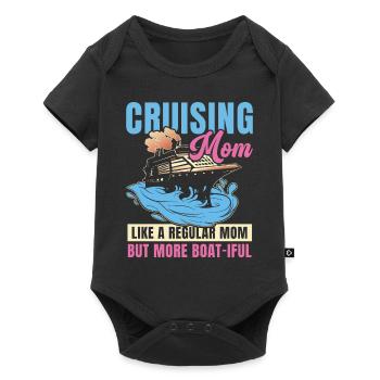 Kreuzfahrt Mom like A Normal Mom But Boat-iful - Baby Premium Kurzarmbody - Schwarz - Vorne