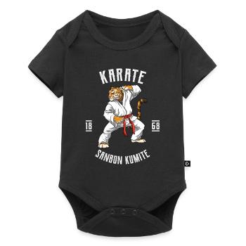 Karate Tiger - Karate Japanische Kampfkunst - Baby Premium Kurzarmbody - Schwarz - Vorne