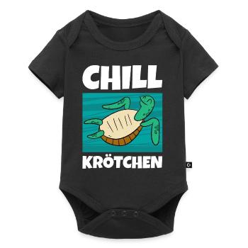 Chill Krötchen Schildkröte Chillen Turtle Relax - Baby Premium Kurzarmbody - Schwarz - Vorne