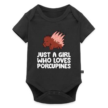 Juste une fille qui aime les porcs-épics - Body à manches courtes Premium Bébé - noir - Devant