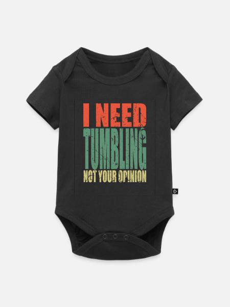 Tumbling Spruch lustig - Baby Premium Kurzarmbody - Schwarz
