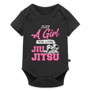 Juste une fille qui aime le Jiu Jitsu BJJ JiuJ brésilien - Body à manches courtes Premium Bébé - noir - Devant