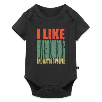 Riverboarding Spruch lustig - Baby Premium Kurzarmbody - Schwarz - Vorne