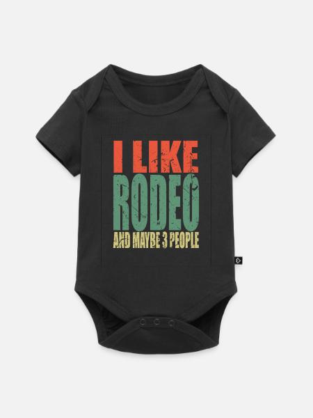 Rodeo Spruch lustig - Baby Premium Kurzarmbody - Schwarz