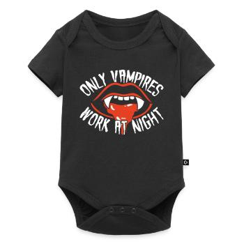 Seuls les vampires travaillent la nuit en disant quart de jour - Body à manches courtes Premium Bébé - noir - Devant